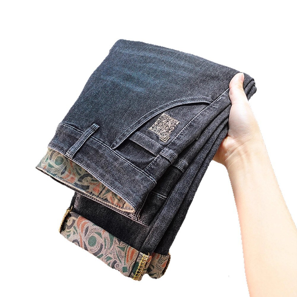 High End New Elastic Tight Designer Jeans Luxury Men's Spring Minimalist Trend Brand Thin Business Casual Pants Youth Street Retro Washed Sports 