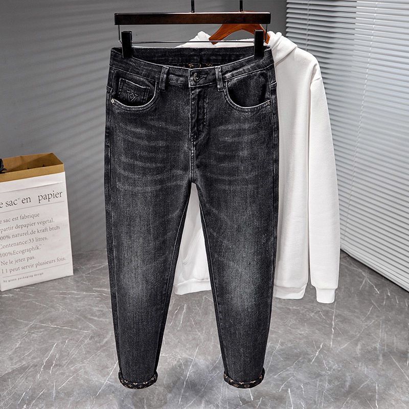 High Quality Retro Designer Jeans Luxury Men's New Summer Stretch Washed Loose And Versatile Brown Jeans Street Sports Pants Black Casual Busines