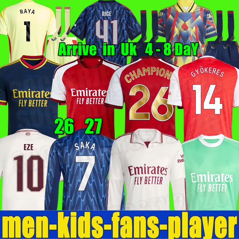 25 26 SAKA GYOKERES HAVERTZ RICE soccer jerseys Trossard Zubimendi MADUEKE CALAFIORI Norgaard ODEGAARD MARTINELLI 2025 MERINO football shirt EZE