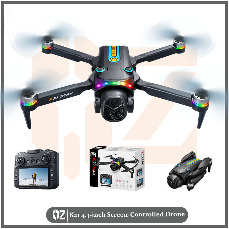 2026 K21 Brushless Quadcopter Drone with 4.3" FPV Screen Controller 4K HD Camera Intelligent Obstacle Avoidance Altitude Hold Long Flight Time CK