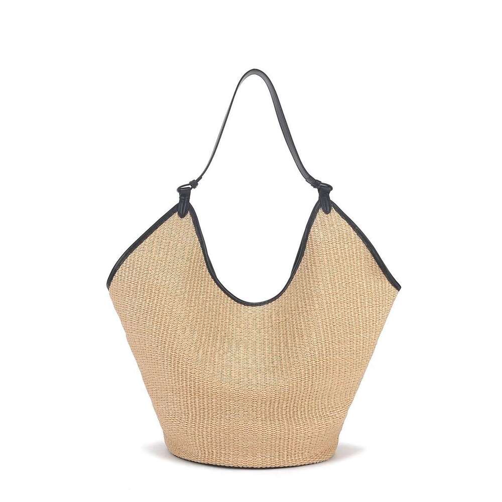 Khaite Summer New Handbag Straw Woven Bag Women 2025 French Niche Designer Shoulder Underarm Handbag Crossbody Bag Shoulder Bag