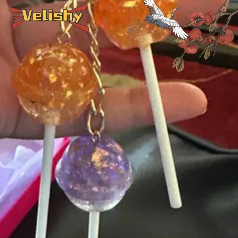 1 Piece Purse Charm Decor Lollipop Bag Pendant Cosmic Candy Cluster Glitter Star Iridescent Pink Purple Lollipop Y2K Keychain 260408