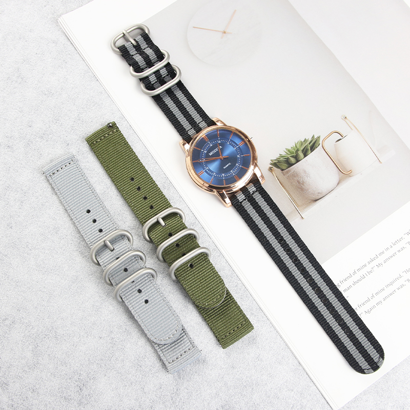 Quick Release Seatbelt Nylon Watch Band 18mm 20mm 22mm Premium Double Layer Fabric Strap for Samsung Galaxy Watch, Huawei Watch, Garmin & Traditional 
