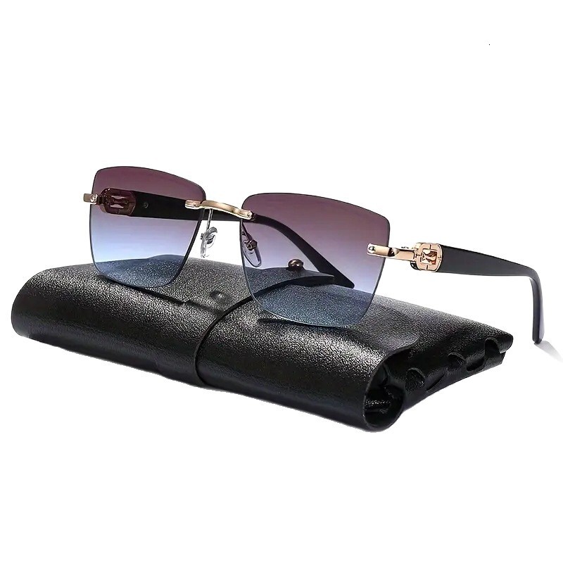 Designer Eyewear Fashion New Model Frameless Sunglasses Fashion Street Photography Combinations Luxurious High-End Elegant