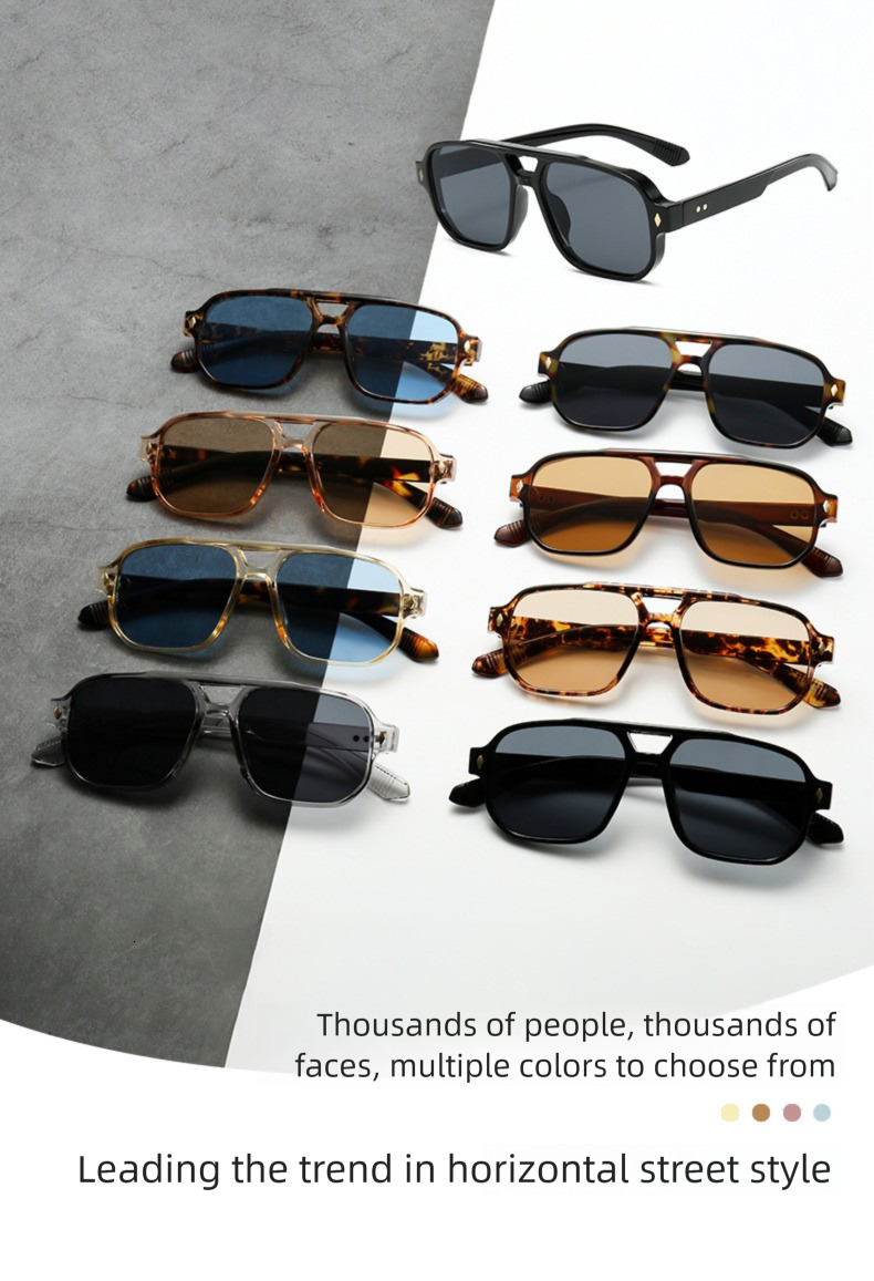 2026 New European And American Fashion Square Frame Designer Men's Sports Sunglasses Outdoor Driving Sunscreen Glasses Cross Border Wholesale