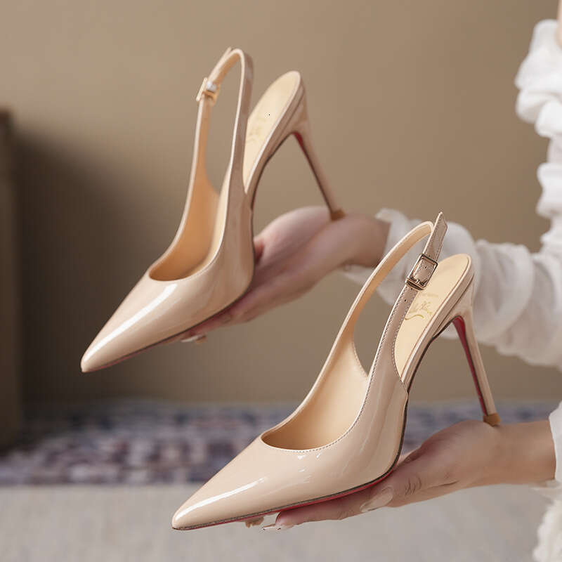 2026 new designer luxury banquet stiletto sandals summer red sole patent leather pointed highheeled sandals designer sandals