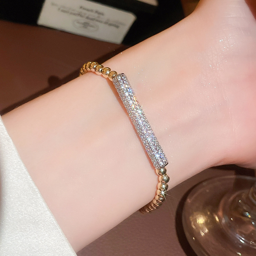 European American ins-style zircon bamboo pearl bracelet, casual, fashionable, simple and elegant, light luxury with a high-end feel - view 5