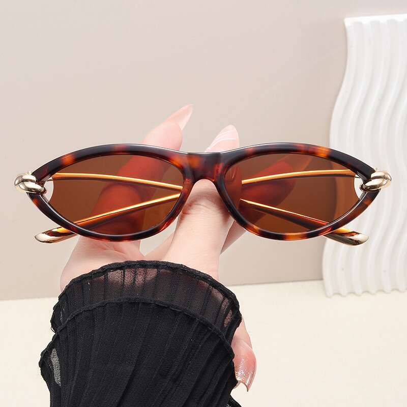 2026 New Women's Retro Cat Eye Sunglasses European American Personalized Knot Design Small Frame Styling UV Protection Eyewear for Outdoor Daily 