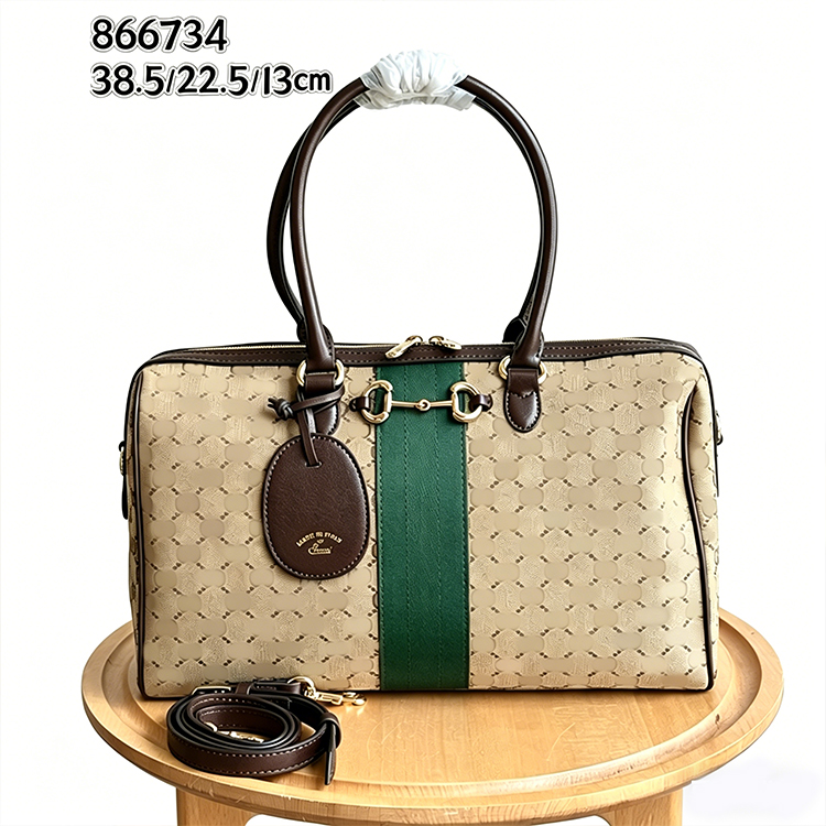 Designer bags 866734 FAFV9 9653 Borsetto large boston horsebithandbag canvas leather shoulder womens fashion classic accessories high quality Web totes VB2936