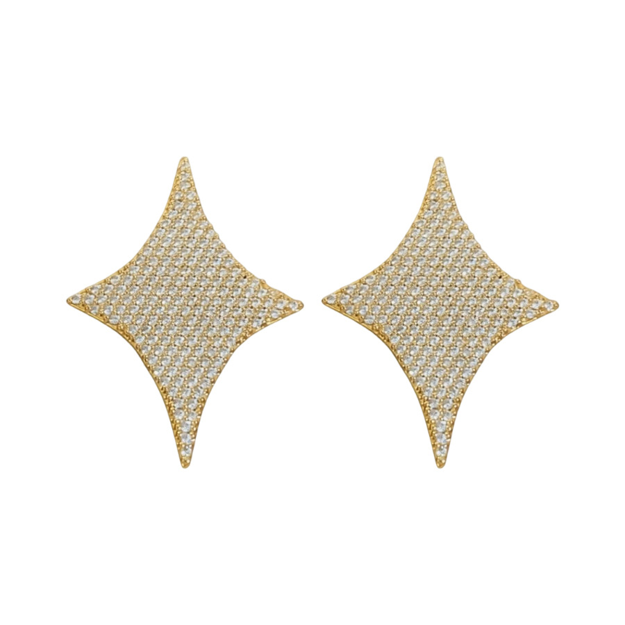18K real gold plated silver needle zircon star light luxury high-end earrings, cross-border hot-selling versatile women's earrings - view 9