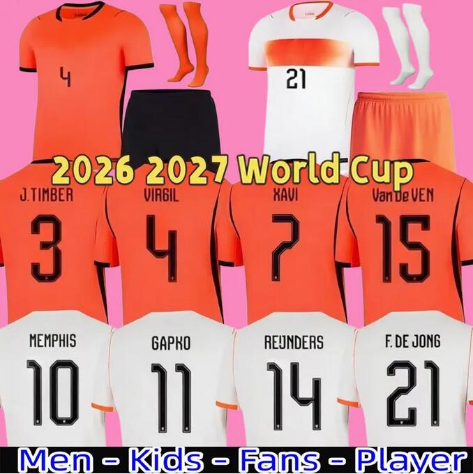 26 27 NetHErlANds MEMPHIS Soccer 2025 2026 Holland Jersey F.DE JONG VIRGIL DUMFRIES BERGVIJN Shirt KLAASSEN BLIND DE LIGT Men KIDS GAKPO MALEN