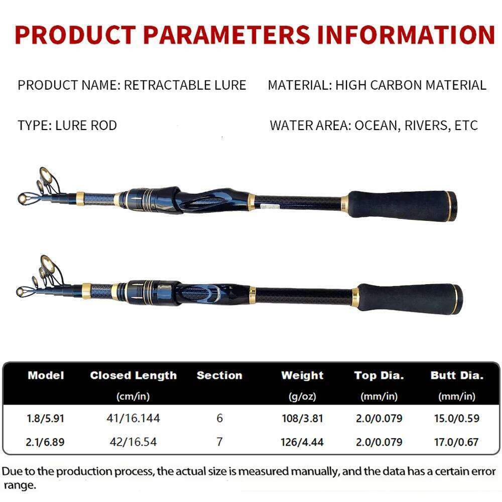 Spin Short Sea Rods Telescopic Carbon Fiber 1.8/2.4M Ceramic Guide Ring Travel Fishing Tackle Carp Spinning Rod - view 6