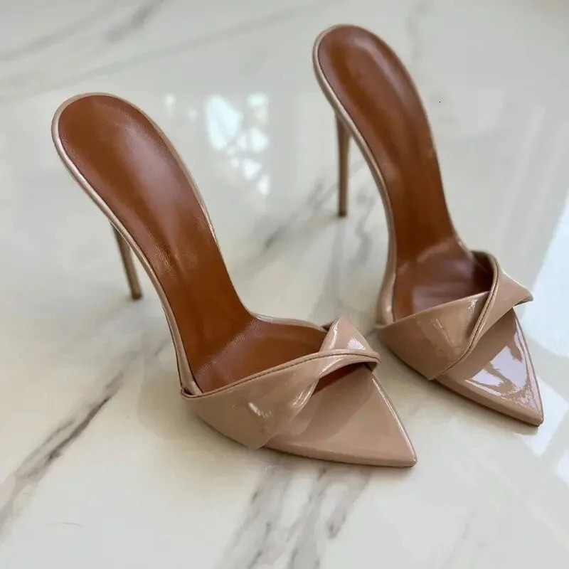 2026 pointed pleated fashion sandals candy color slim heel sexy exposed toe 12cm shallow mouth cool mop 260418