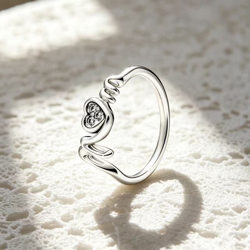 Luxury Designer Diamond MOM Rings Women S925 Sterling Silver Mother's Day Party Birthday Gifts Jewelry R100