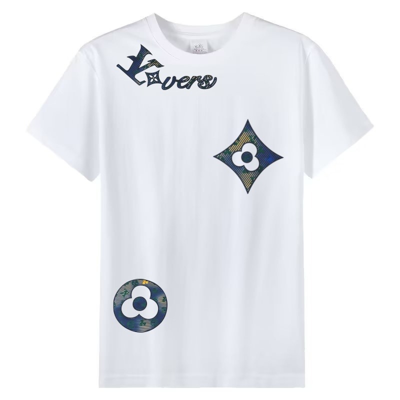 Bestselling new men's short sleeved T-shirt 2026 summer fashion print design light luxury trend round neck loose casual top