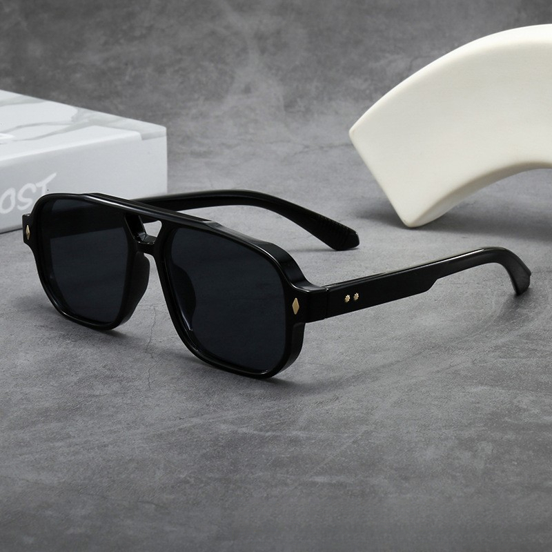 2026 New European And American Fashion Square Frame Designer Men's Sports Sunglasses Outdoor Driving Sunscreen Glasses Cross Border Wholesale