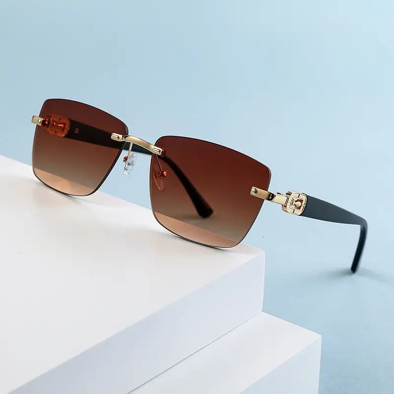 Designer Eyewear Fashion New Model Frameless Sunglasses Fashion Street Photography Combinations Luxurious High-End Elegant