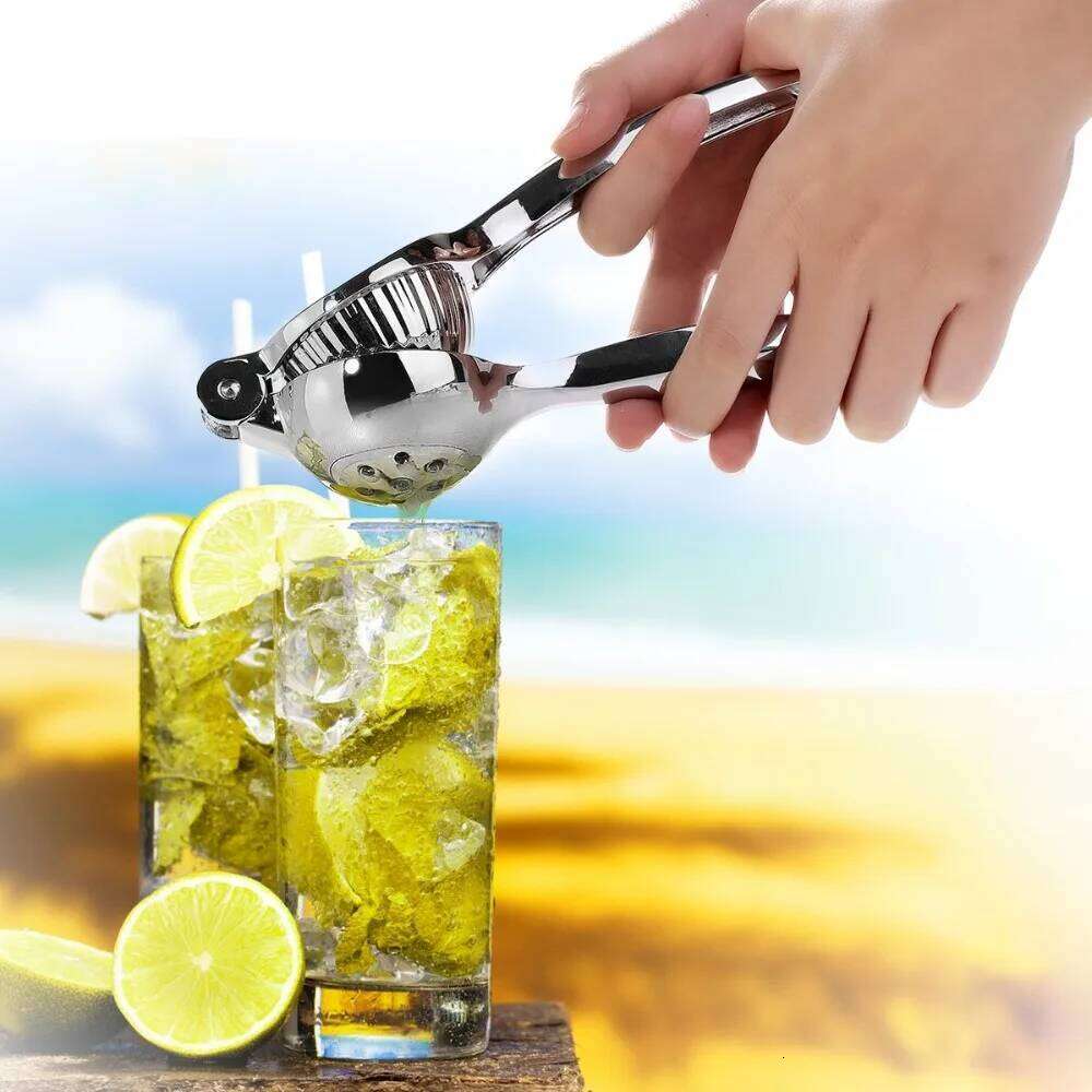 LMETJMA Manual 304 Stainless Steel Lemon Press Juicer Squeezer with Zester Orange Citrus Crusher KC0246