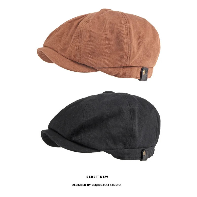 Mens Octagonal sboy Hat Cotton Cap French Street Style Gatsby Ivy Cabbie Caps Golf Scally 260418