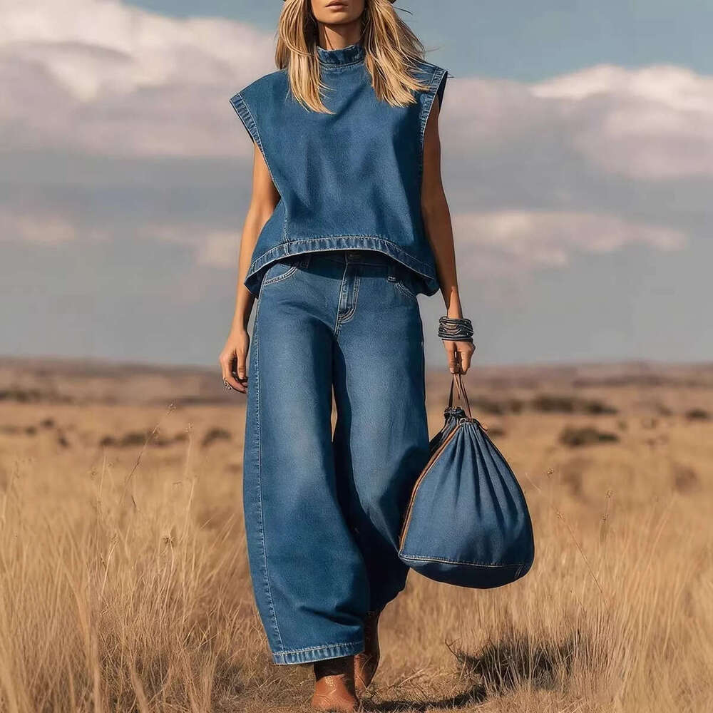 2026 New Hot Selling Denim Vest Women Fashion Sleeveless Jacket Casual Vintage Waistcoat Spring Summer Tops Denim Custom Factory MAKOUFEI