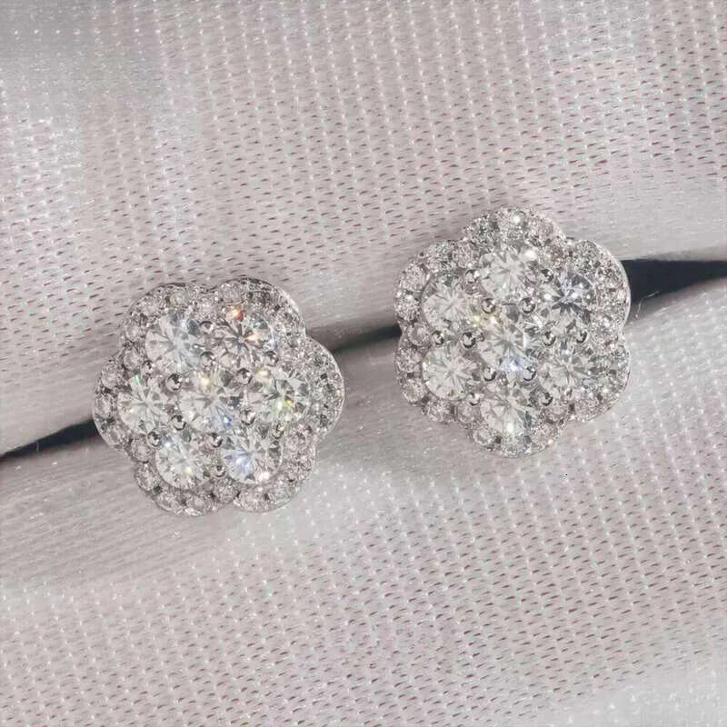 Elegant Dazzg Trendy wer 10MM Moissanite Dia Ear Studs For Men Women Hip Hop Jewelry Fine Earrings 10K Solid Gold