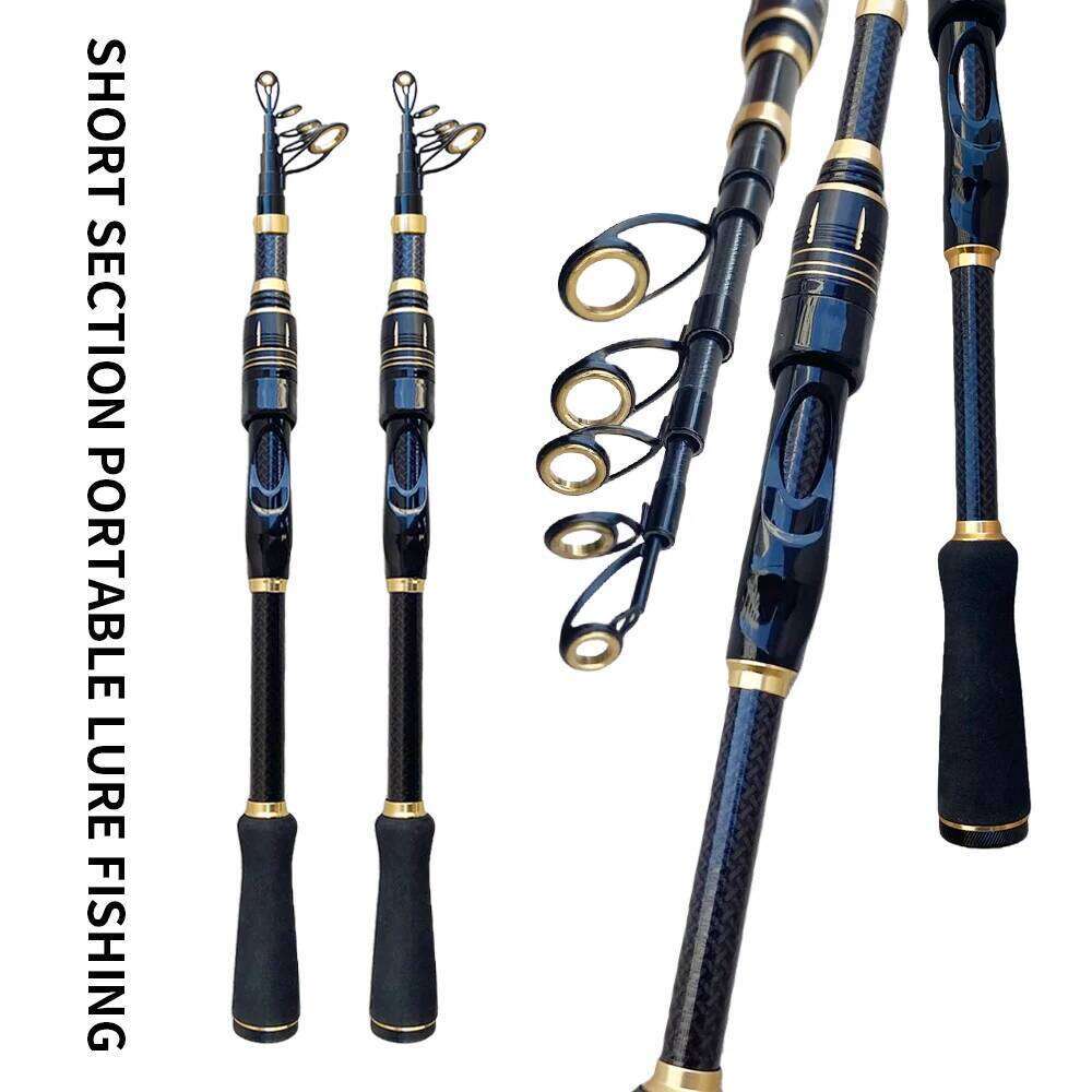 Spin Short Sea Rods Telescopic Carbon Fiber 1.8/2.4M Ceramic Guide Ring Travel Fishing Tackle Carp Spinning Rod - view 7
