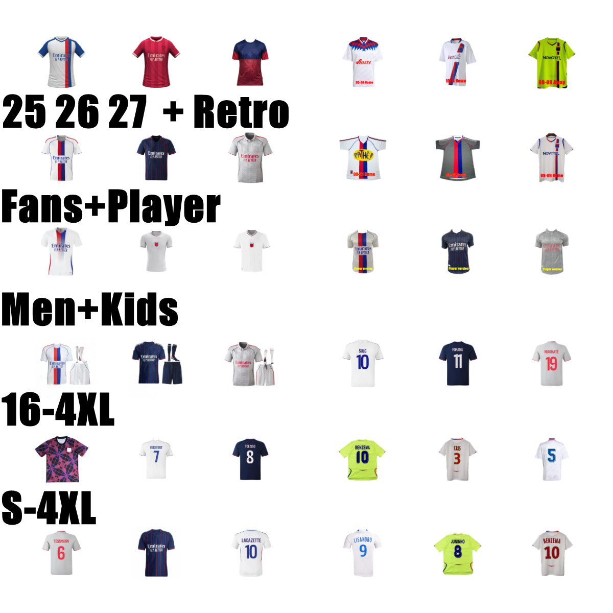 2026 2027 LyON 3rd Soccer jerseys ENDRICK LYOnNAis men Kids Football ShirtS Home Away 3rd fans Player AOUAR CHERKI TOLISSO M.BALDE JEFFINHO RETRO maillot de foot 16-4XL