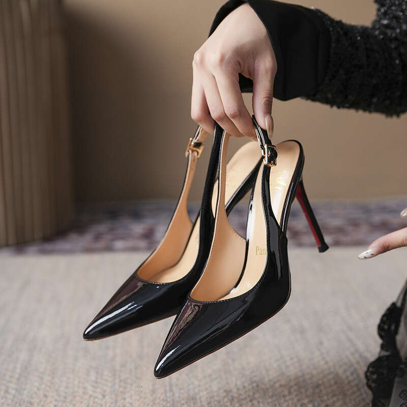 2026 new designer luxury banquet stiletto sandals summer red sole patent leather pointed highheeled sandals designer sandals