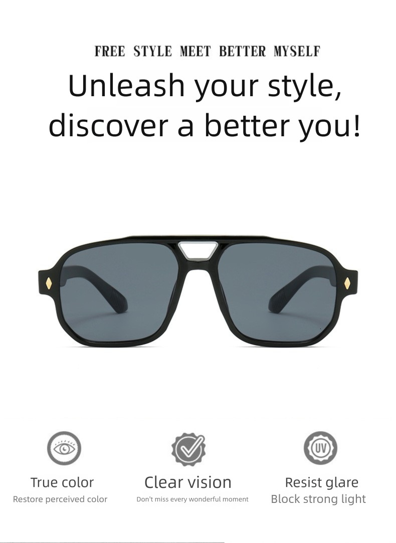 2026 New European And American Fashion Square Frame Designer Men's Sports Sunglasses Outdoor Driving Sunscreen Glasses Cross Border Wholesale