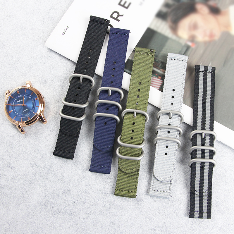 Quick Release Seatbelt Nylon Watch Band 18mm 20mm 22mm Premium Double Layer Fabric Strap for Samsung Galaxy Watch, Huawei Watch, Garmin & Traditional 