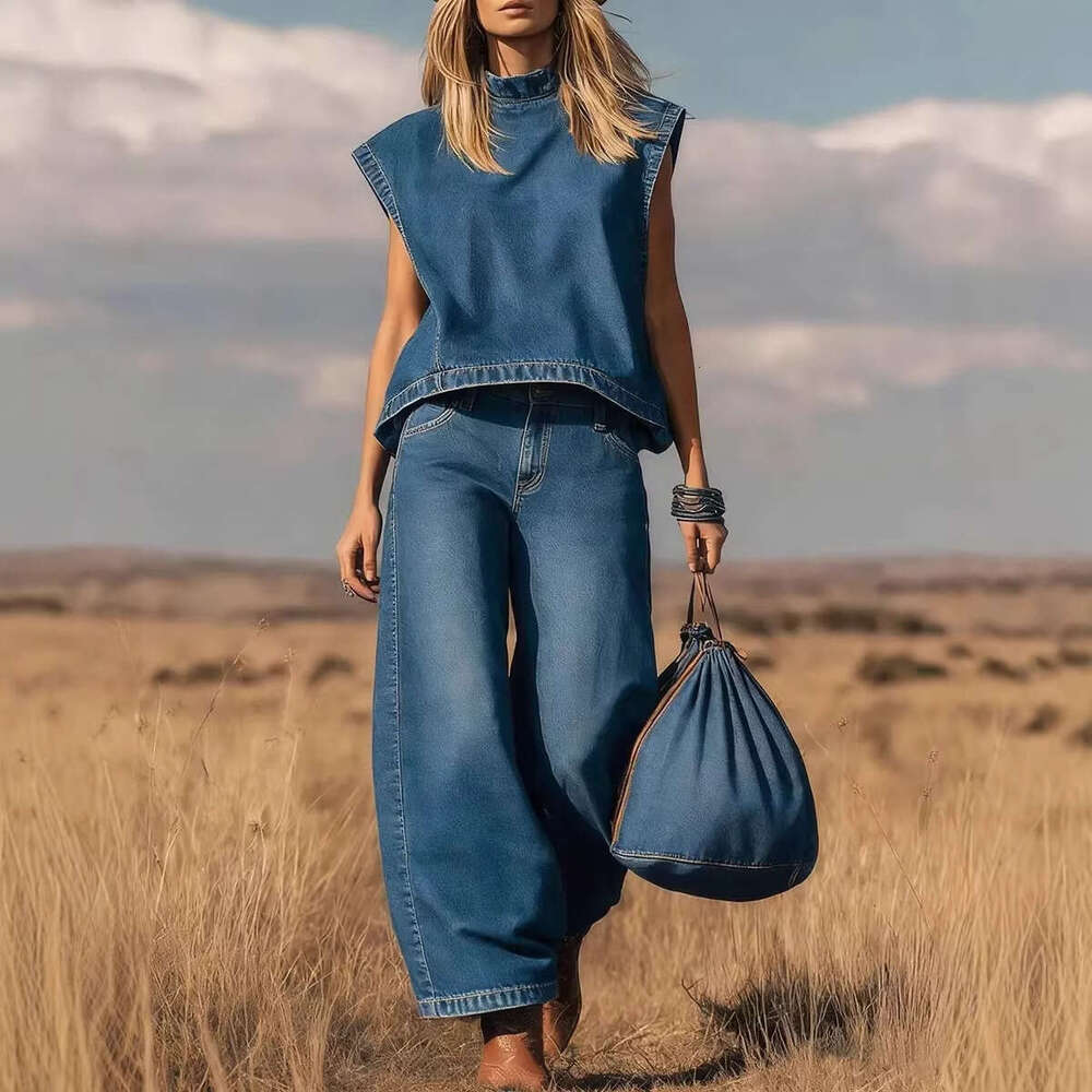 2026 New Hot Selling Denim Vest Women Fashion Sleeveless Jacket Casual Vintage Waistcoat Spring Summer Tops Denim Custom Factory MAKOUFEI
