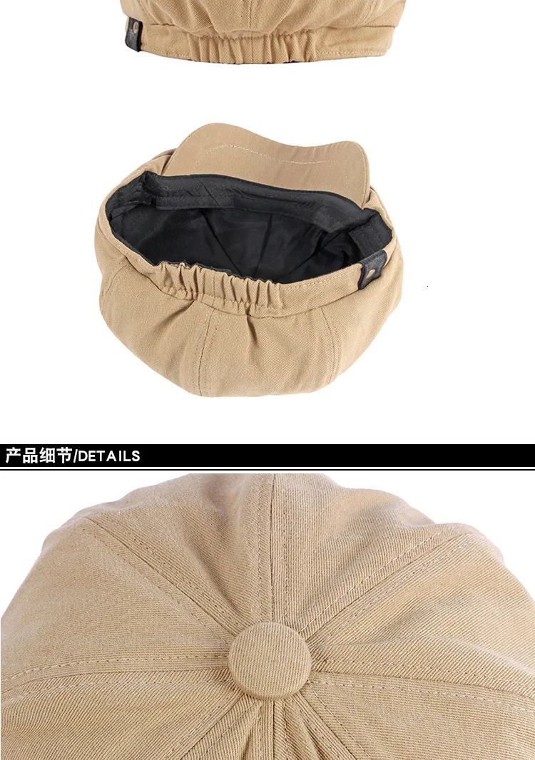 Mens Octagonal sboy Hat Cotton Cap French Street Style Gatsby Ivy Cabbie Caps Golf Scally 260418