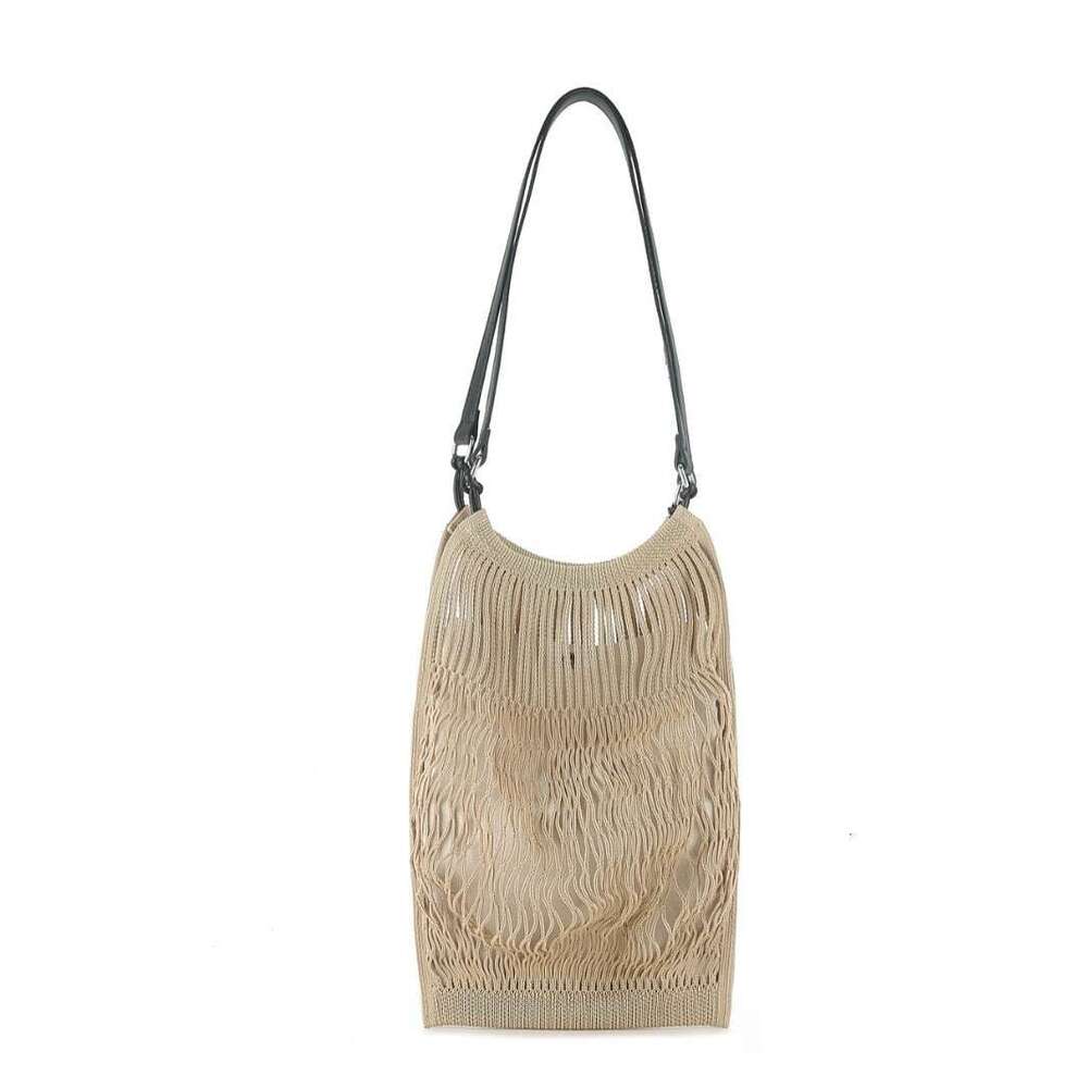 New French Style Mesh Woven Shoulder Bag Casual Niche Design Square Fishnet Crossbody Bag Unisex Daily Fashion Handbag SENYY
