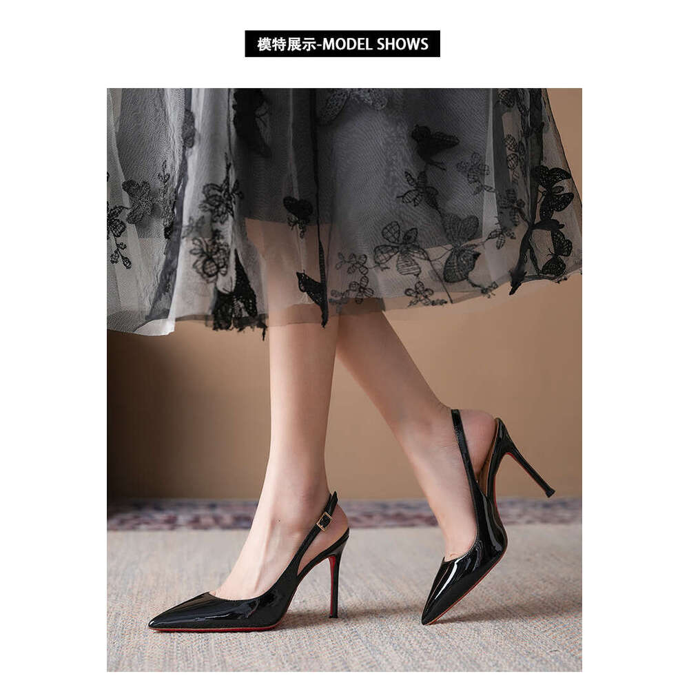 2026 new designer luxury banquet stiletto sandals summer red sole patent leather pointed highheeled sandals designer sandals