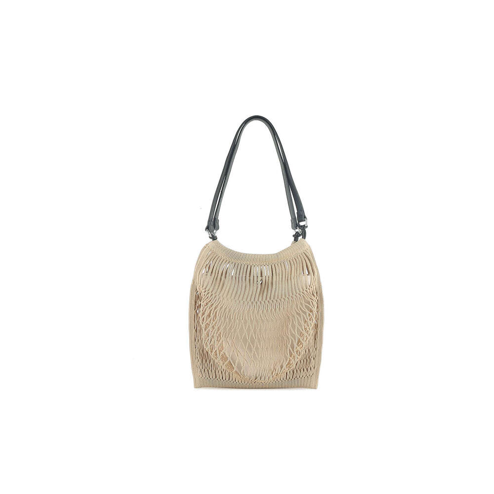 New French Style Mesh Woven Shoulder Bag Casual Niche Design Square Fishnet Crossbody Bag Unisex Daily Fashion Handbag SENYY