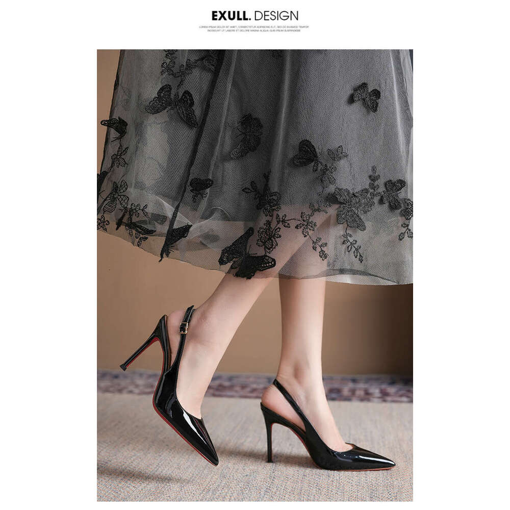 2026 new designer luxury banquet stiletto sandals summer red sole patent leather pointed highheeled sandals designer sandals