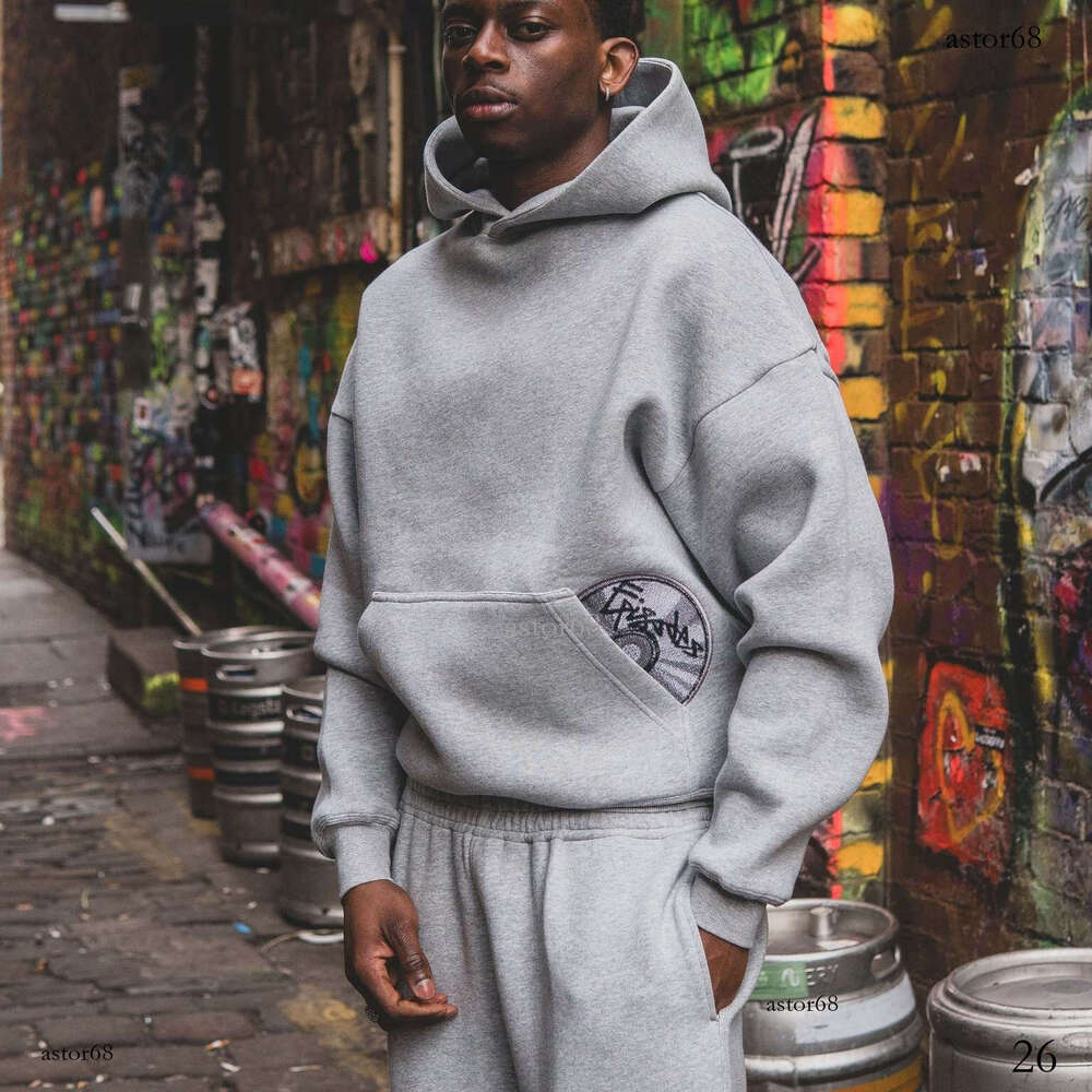 Hip Hop Letter Print Hoodie - Baggy Fit Streetwear Casual Tops for Young Men Bestseller in Europe and America: Personalized disc print sweatshirt a