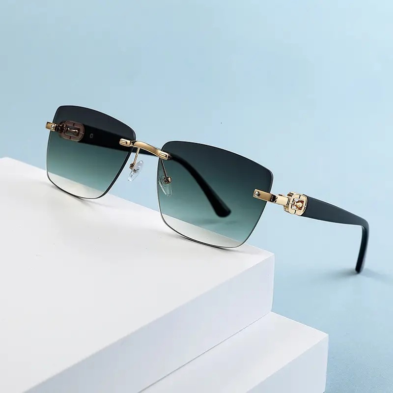 Designer Eyewear Fashion New Model Frameless Sunglasses Fashion Street Photography Combinations Luxurious High-End Elegant