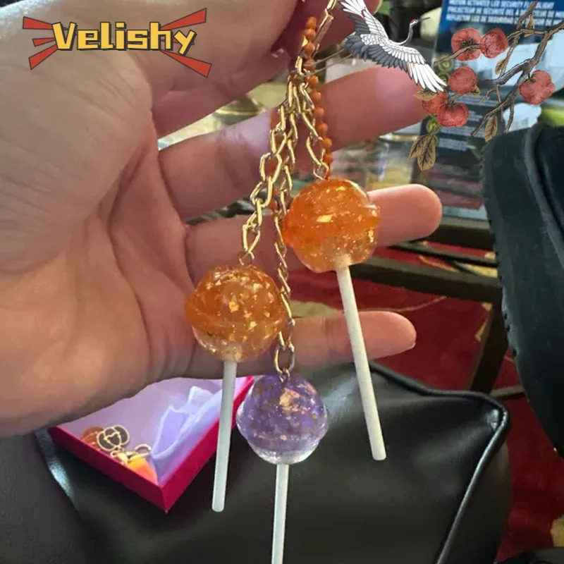 1 Piece Purse Charm Decor Lollipop Bag Pendant Cosmic Candy Cluster Glitter Star Iridescent Pink Purple Lollipop Y2K Keychain 260408