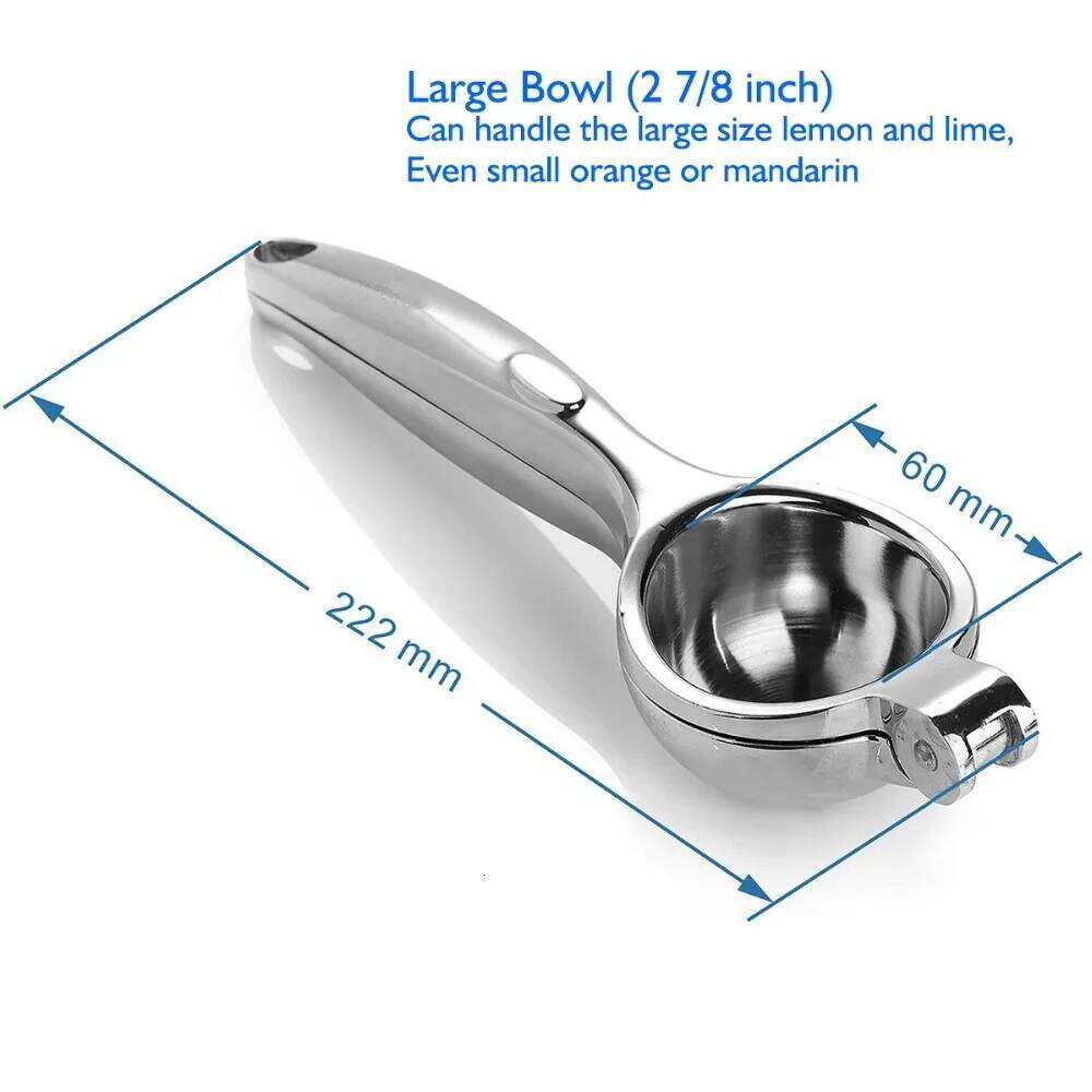 LMETJMA Manual 304 Stainless Steel Lemon Press Juicer Squeezer with Zester Orange Citrus Crusher KC0246