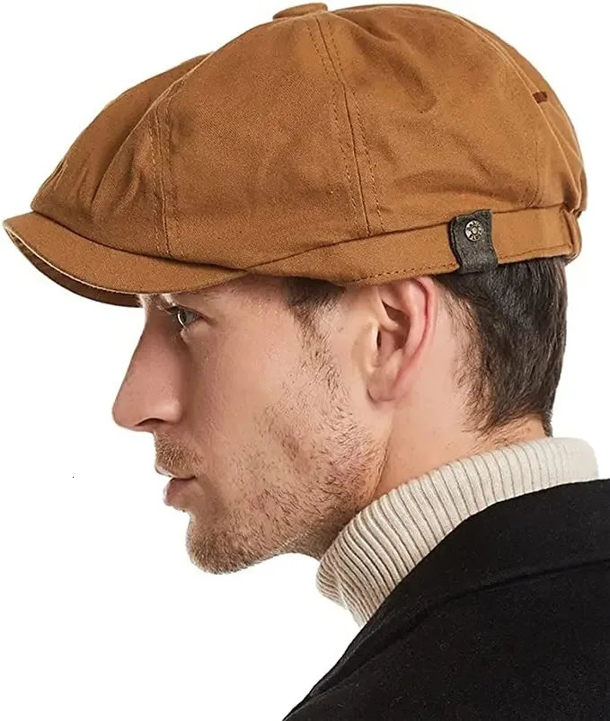 Mens Octagonal sboy Hat Cotton Cap French Street Style Gatsby Ivy Cabbie Caps Golf Scally 260418