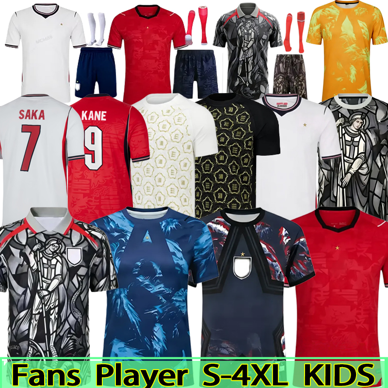 25 26 27 England football shirt Retro GASCOIGNE Soccer Jersey BELLINGHAM RASHFORD KANE SAKA RICE FODEN 2026 National Team Home White Away Tracksuit Men Kids Kit 34XL