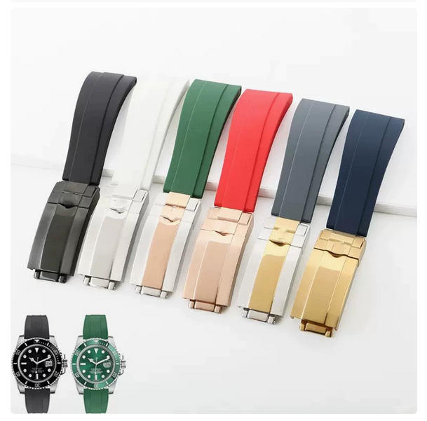 Watch Bands Laolishi Silicone Watch with Water Ghost Yacht Explorer No Logo Flat Mouth 20/21/22MM