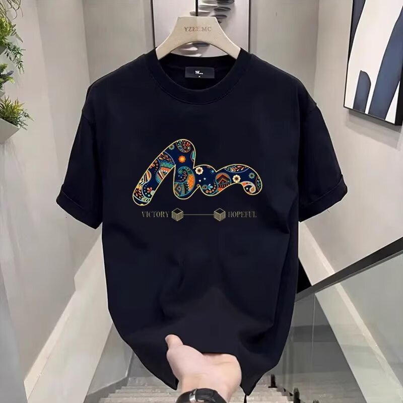 Designer Shirt High-end American Style Printed Short-sleeved T-shirt, Suitable For Men New 2026 Summer Style Loose-fitting Round-neck Men's Short