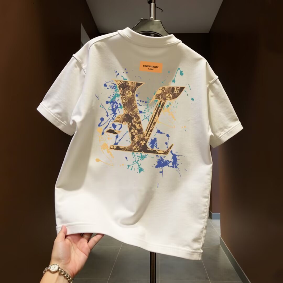 Designer Shirt High-quality Pure Cotton Fashionable Brand Printed Men's Short-sleeved T-shirt - Summer Fashionable Simple And Casual Shirt Luxuri