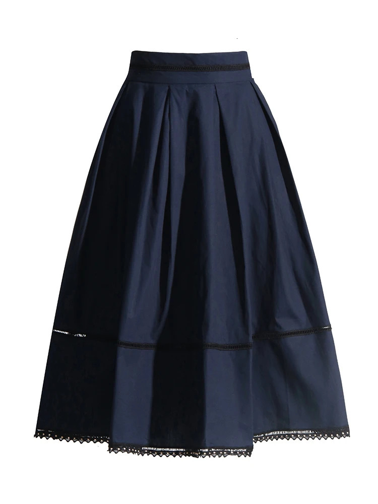 TWOTYLE Solid Summer Two Piece Sets For Women Lapel Short Sleeve Tops High Waist A Line Skirt Slim Set Female Fashion 260418