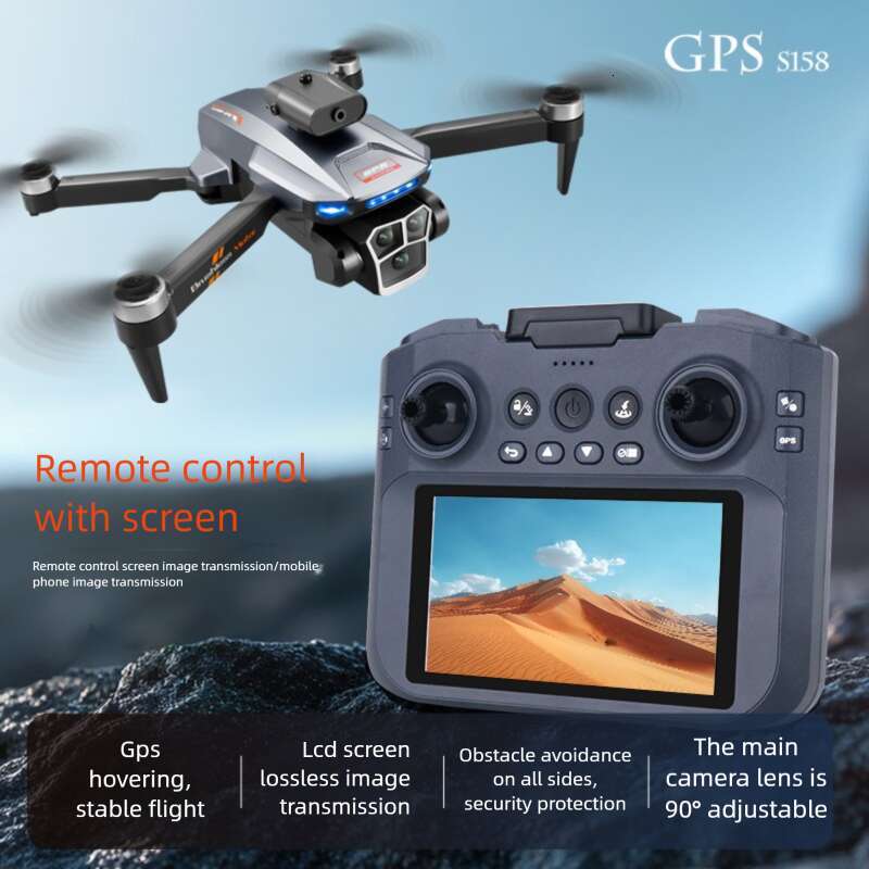 S158 GPS Drone With Screen Remote Control Auto Return HD Aerial Photography Obstacle Avoidance Long Flight Time RC Quadcopter CKS