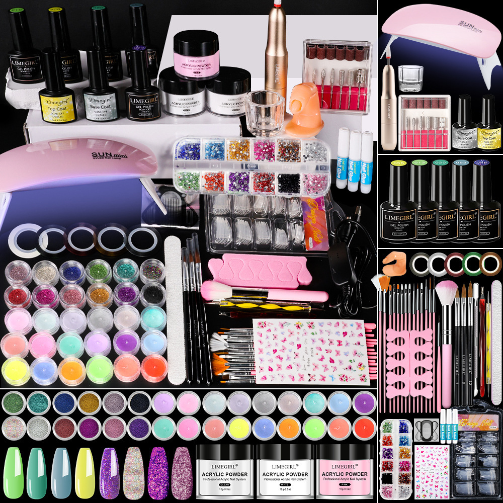 Limegirl Nail Art Kits Set Polish Gel Nail UV Drying Lamp Nail Drill Nail Extension Polishing Pen Professional Gel Manicure Set False Nails Tools X260 - view 5
