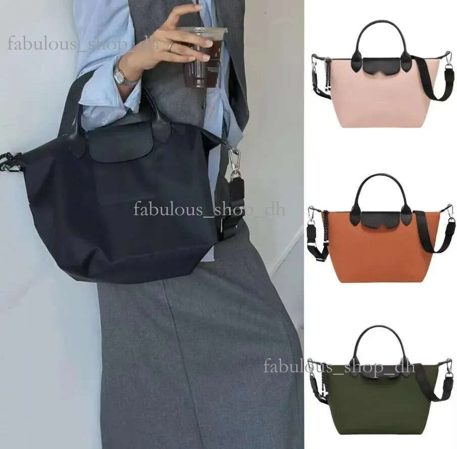 Longchaamp 2026 French Designer Bag Mini Hobos Zipper Recycled Canvas Leather Lightweight Mini Dumpling With Perforated Shoulder Strap Longes Champes Bag F29