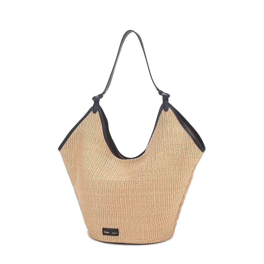 Khaite Summer New Handbag Straw Woven Bag Women 2025 French Niche Designer Shoulder Underarm Handbag Crossbody Bag Shoulder Bag